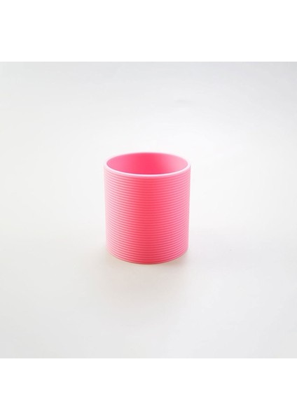 Pembe 16 Renk 5.5cm Silikon Isı Yalıtımlı Bardak Kol Çizgili Kaymaz Sarar Cam Bardak Kolu 55MM Su Şişesi Bardak Kapağı (Yurt Dışından)