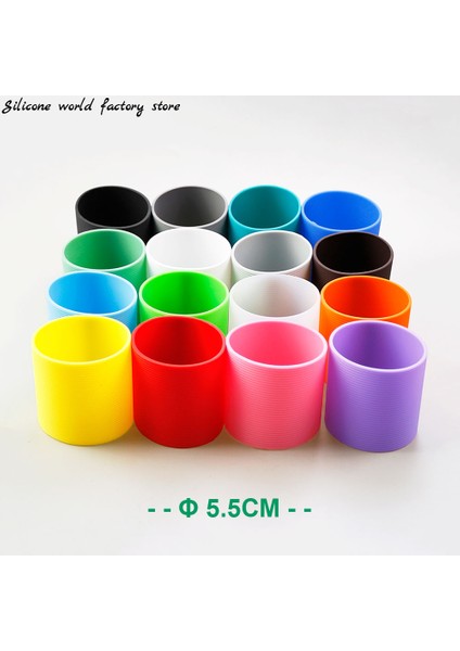 Pembe 16 Renk 5.5cm Silikon Isı Yalıtımlı Bardak Kol Çizgili Kaymaz Sarar Cam Bardak Kolu 55MM Su Şişesi Bardak Kapağı (Yurt Dışından) fiyatları