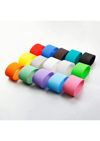 Şeffaf 16 Renk 9.5 cm Silikon Bardak Kol Isı Yalıtımlı 95 mm Çizgili Kaymaz Sarar Cam Bardak Kol Su Şişesi Su Isıtıcısı Kapağı (Yurt Dışından) fırsatları