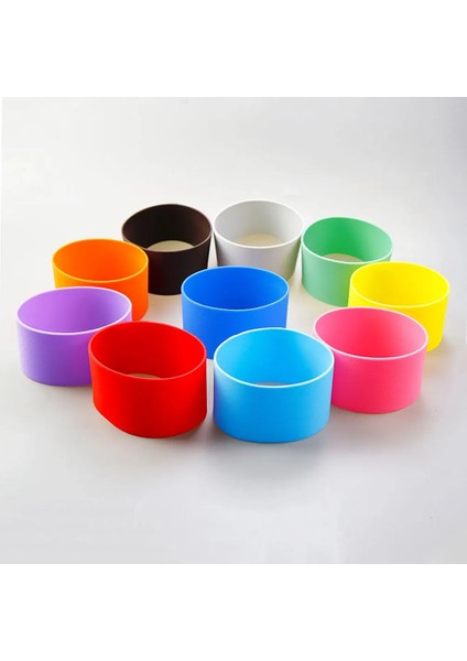 Şeffaf 16 Renk 9.5 cm Silikon Bardak Kol Isı Yalıtımlı 95 mm Çizgili Kaymaz Sarar Cam Bardak Kol Su Şişesi Su Isıtıcısı Kapağı (Yurt Dışından) indirimleri