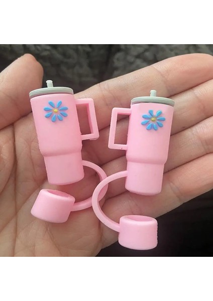 Mor 4 Adet 3.5 cm 2/4 Adet Hasır Kapak Güzel Görünümlü Yaratıcı Tasarım Toz Geçirmez Bpa Içermeyen 3D Fincan Şekli Çiçek Desenli Silikon Saman Topper Çocuklar Için (Yurt Dışından) fiyatları