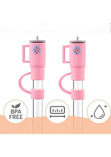 Mor 4 Adet 3.5 cm 2/4 Adet Hasır Kapak Güzel Görünümlü Yaratıcı Tasarım Toz Geçirmez Bpa Içermeyen 3D Fincan Şekli Çiçek Desenli Silikon Saman Topper Çocuklar Için (Yurt Dışından) fırsatları