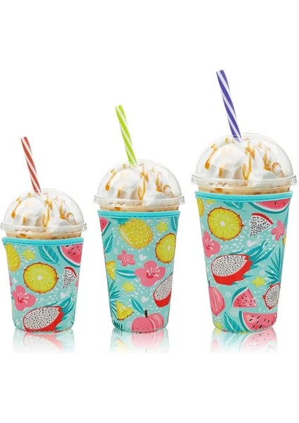 Soğuk Içecekler Için Karpuz 3 Paket Yeniden Kullanılabilir Buzlu Kahve Kupası Yalıtım Kolu, Soğuk Içecekler Için Neopren Bardak Tutucu 16-32OZ Bardaklar (Yurt Dışından)