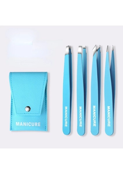 Gök Mavisi 4 Adet Paslanmaz Çelik Kaş Cımbızı (Yurt Dışından)