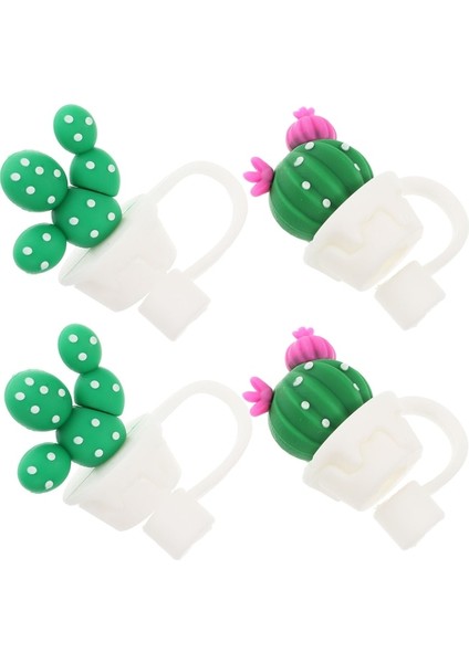 Yeşil Içme Suyu Borusu Sevimli Saman Fişi Yeniden Kullanılabilir Ipuçları Kapak Kapakları Kapak Topper Uç Koruyucuları (Yurt Dışından)