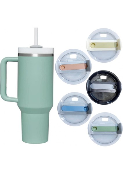 Bej 40 Oz Bardak Bardak Kapağı Gıda Sınıfı Sızdırmaz Sıçramaya Dayanıklı Saman Deliği Sıska Bardak Kapağı Yedek Bardak Aksesuarı Mutfak (Yurt Dışından)