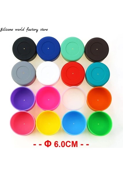 Gül Kırmızı 17 Renk 6.0cm Silikon Kaymaz Bardak Alt Kapak 60MM Isı Yalıtımı Alt Kapak Şişe Kapağı Bardak Kapağı Silikon Taban (Yurt Dışından)