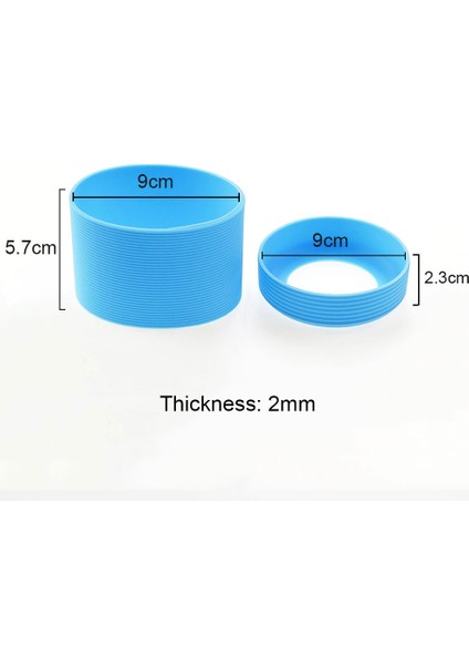 Koyu Kahverengi Silikon Dünya 2 Adet/takım 9.0 cm Dişli Silikon Bardak Alt Koruyucu Kapak Su Bardağı Kapağı 90 mm Isı Yalıtımlı Bardak Kol (Yurt Dışından)