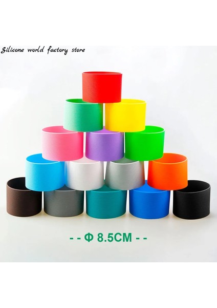 Şeffaf 16 Renk 8.5cm Silikon Bardak Kapağı Çizgili Kaymaz Isı Cam Bardak Kolu 85MM Yalıtımlı Su Şişesi Bardak Kolu (Yurt Dışından) modelleri