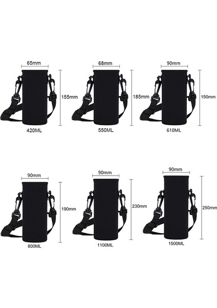 Kırmızı 1000 ml 420-1500 ml Spor Su Şişesi Kılıfı Yalıtımlı Çanta Neopren Kılıfı Tutucu Kol Kapak Taşıyıcı Kupa Şişe Bardak (Yurt Dışından)