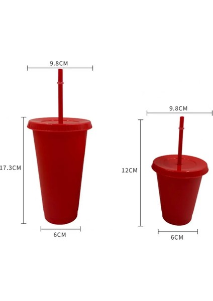 Yeşil L Noel Pipetli Bardak Şenlikli Yeniden Kullanılabilir Pp Düz Renk Içme Bardak Kapaklı Ev Mutfak Öğrenci Çocuk Bardak (Yurt Dışından)
