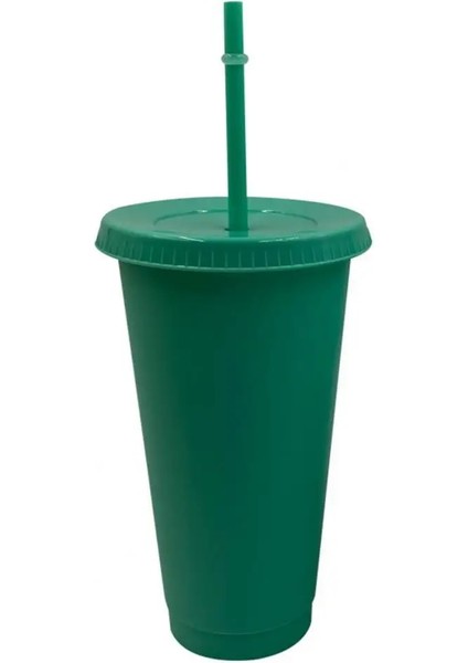 Yeşil L Noel Pipetli Bardak Şenlikli Yeniden Kullanılabilir Pp Düz Renk Içme Bardak Kapaklı Ev Mutfak Öğrenci Çocuk Bardak (Yurt Dışından)