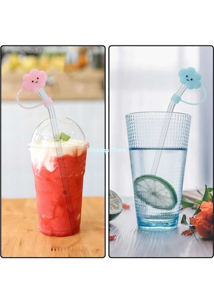 Beyaz 3 Adet Silikon Saman Ipuçları Kapak 6-8mm Saman Kapakları Yeniden Kullanılabilir Pipet Bulut Şekli Saman Koruyucu Gıda Sınıfı Saman Kapağı (Yurt Dışından)