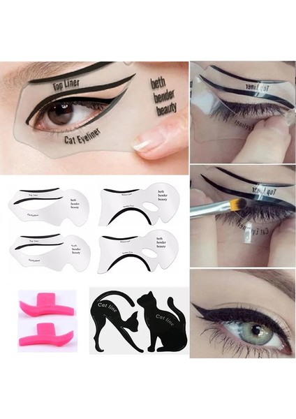 Kedi Hattı 1 Takım Şablon Göz Farı Makyaj Aracı Kaş Şablon Bakım Dokuz Kuyruklu Tilki Yeniden Kullanılabilir Çıkartmalar Eyeliner Şekillendirici Kozmetik Araçları 2023 (Yurt Dışından) fırsatları