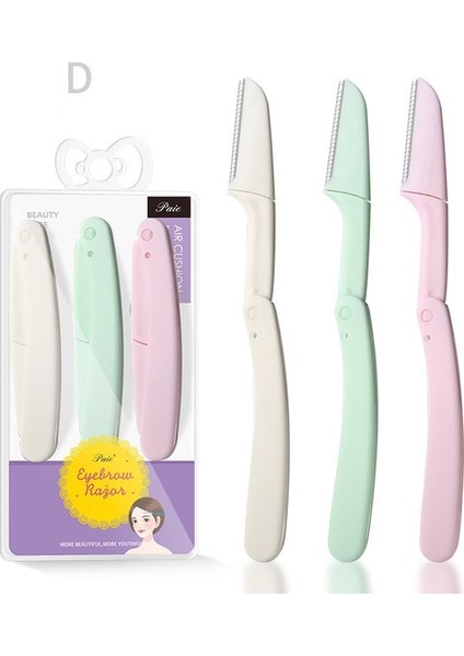 D 3 Parça Kadın Kaş Düzeltici Şekillendirici Metal Katlanır Ustura (Yurt Dışından)