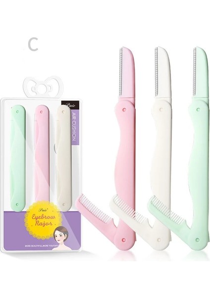 D 3 Parça Kadın Kaş Düzeltici Şekillendirici Metal Katlanır Ustura (Yurt Dışından) modelleri