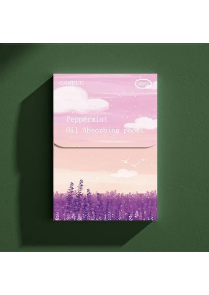 No.3 Lavanta 100 Adet Yeşil Çay Yüz Emici Kağıt Yağ Kontrol Mendil Levha Taşınabilir Yağlı Yüz Kurutma Paspas Dokular Temizleme Aksesuarları (Yurt Dışından)