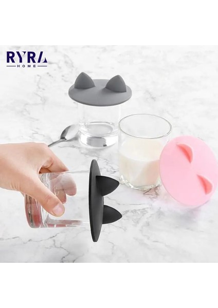 F05 Yaratıcı Silikon Bardak Kapağı Anti-Taşma Emme Kapağı Seramik Cam Kupa Kase Isıya Dayanıklı Mühürlü Kapaklar Kapak Çay Kahve Kapağı (Yurt Dışından)