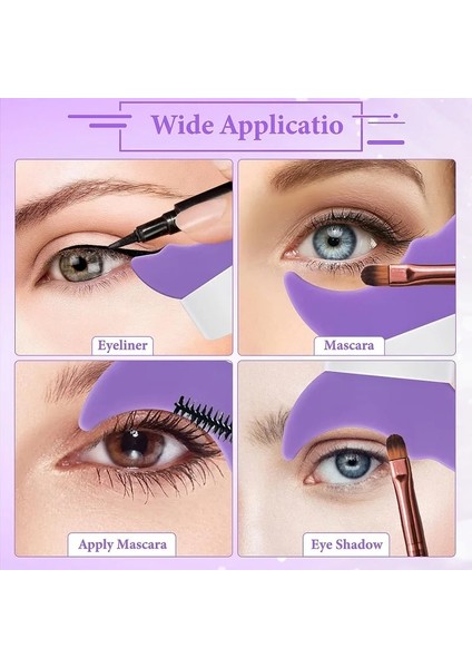 Kısa Beyaz Silikon Maskara Bölme Yardımcısı Eyeliner Şablonlar Yeniden Kullanılabilir Çok Fonksiyonlu Eyeliner Kirpik Göz Farı Sihirli Makyaj Aracı Başlamak Için (Yurt Dışından)