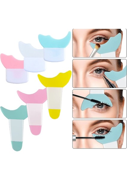Kısa Beyaz Silikon Maskara Bölme Yardımcısı Eyeliner Şablonlar Yeniden Kullanılabilir Çok Fonksiyonlu Eyeliner Kirpik Göz Farı Sihirli Makyaj Aracı Başlamak Için (Yurt Dışından)