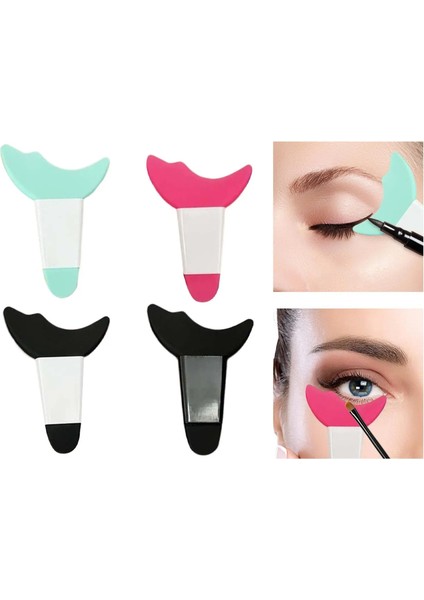 Yeşil Beyaz Silikon Göz Makyajı Şablonlar Eyeliner Aracı Çok Fonksiyonlu Göz Makyajı Aracı Yeni Başlayanlar Kadınlar Kirpik Kalkanı (Yurt Dışından) fiyatları