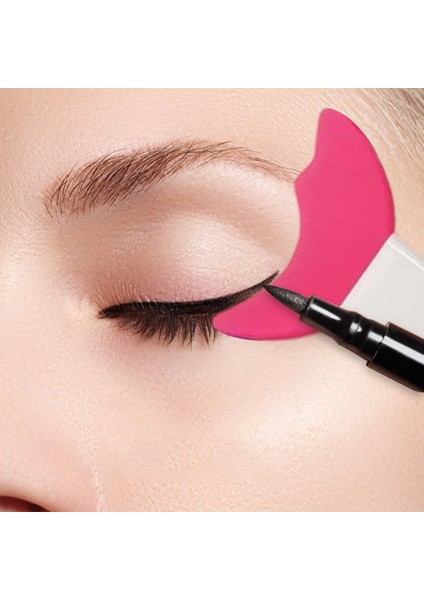 Yeşil Beyaz Silikon Göz Makyajı Şablonlar Eyeliner Aracı Çok Fonksiyonlu Göz Makyajı Aracı Yeni Başlayanlar Kadınlar Kirpik Kalkanı (Yurt Dışından) indirimleri
