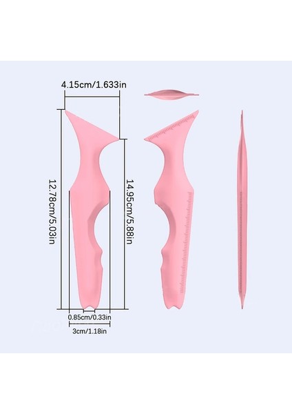 Pic Gösterisi Olarak 1 Adet Silikon Eyeliner Cetvel Çok Fonksiyonlu Göz Makyajı Yardımcı Eyeliner Aracı Kirpik Boyası Ruj Silikon Güzellik Cetveli (Yurt Dışından)