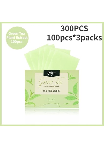 Yeşil ÇAY-300PCS 150/300 Adet/kutu Yüz Yağı Taşınabilir Kurutma Kağıdı Paspas Yüz Mendil Yüz Temizleyici Yağ Kontrolü Yağ Emici Yüz Havlusu Araçları (Yurt Dışından)