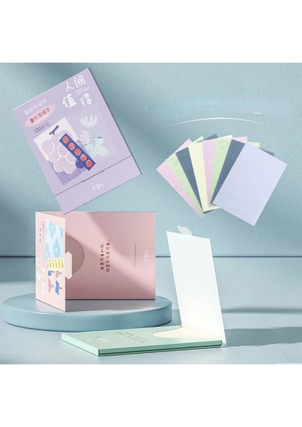 Sky Blue 100 Adet/kutu Yüz Yağı Kurutma Kağıdı Taşınabilir Paspas Yüz Mendil Yüz Temizleyici Yağ Kontrolü Yağ Emici Yüz Temizleme Araçları Yeni (Yurt Dışından) modelleri