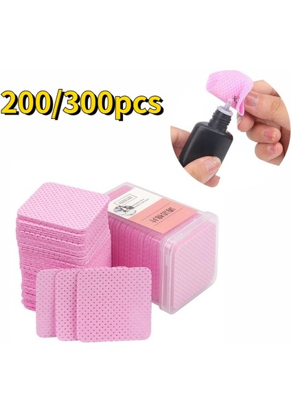 200 Adet-Pembe Mendil Kağıt Tıkanmayı Önlemek Tutkal Temizleyici Pedler Pamuk Kirpik Tutkal Sökücü Tutkal Şişesinin Ağzını Silin Kirpik Uzatma (Yurt Dışından)
