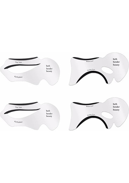 4 Adet Eyeliner Şablonlar Kanatlı Eyeliner Stencil Modelleri Şablon Şekillendirme Araçları Kaşlar Şablon Kart Göz Farı Makyaj Aracı (Yurt Dışından)