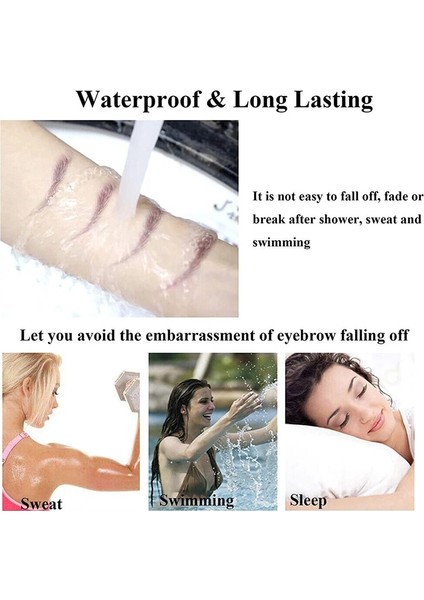 Kahverengi 02 6d Kaşları Etiket Su Transferi Uzun Ömürlü Saç Benzeri Göz Kaş Kaş Dövme Göz Güzellik Göz Kaş Arttırıcılar (Yurt Dışından) fırsatları