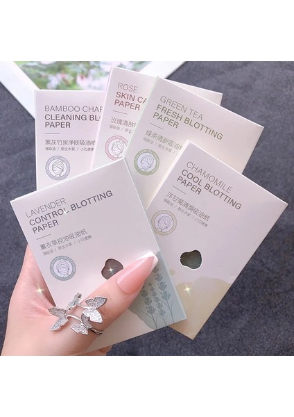 No.1 Lavanta 100 Adet Yağ Kontrolü Yüz Emici Kağıt Yüz Yağ Kontrolü Temizleme Mendilleri Emici Levha Yağlı Paspas Doku Güzellik Temizleme Aracı (Yurt Dışından)