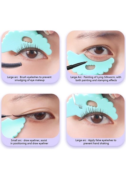 Pic Gösterisi Olarak 1 Adet Silikon Eyeliner Cetvel Çok Fonksiyonlu Göz Makyajı Yardımcı Eyeliner Aracı Kirpik Boyası Ruj Silikon Güzellik Cetveli (Yurt Dışından)