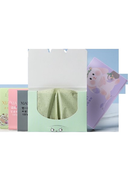No.10 100 Adet/paket Yeşil Çay Yüz Emici Yağ Kontrol Kağıt Mendil Yağ Temizleme Emici Levha Matcha Yağlı Yüz Kurutma Kağıdı (Yurt Dışından)