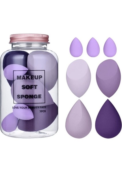 Taro Mor 7 Adet Makyaj Blender Sünger Toz Kapatıcı Fondöten Kapatıcı Noktalamalı Süper Yumuşak Güzellik Yumurta Kızlar Kozmetik Aracı E1YD (Yurt Dışından)
