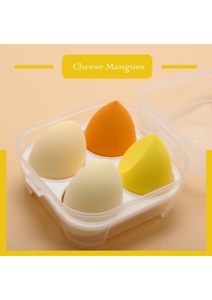 Sarı 4 Adet 4/8 Adet Yeni Güzellik Yumurta Kabak Su Damlası Puf Makyaj Yumurta Renkli Yastık Kozmetik Sünger Puf Islak ve Kuru Kullanım Güzellik Aracı Set (Yurt Dışından)
