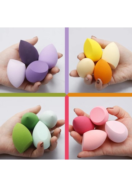 Sarı 4 Adet 4/8 Adet Yeni Güzellik Yumurta Kabak Su Damlası Puf Makyaj Yumurta Renkli Yastık Kozmetik Sünger Puf Islak ve Kuru Kullanım Güzellik Aracı Set (Yurt Dışından) fiyatları