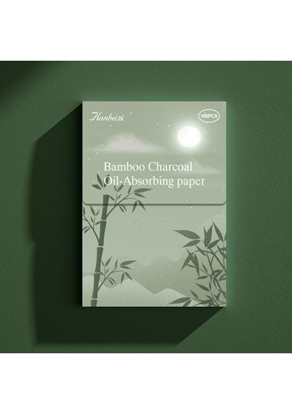 No.9 Bambu Kömür 100 Adet Yüz Yağ Kontrolü Temizleme Mendilleri Yağ Kontrolü Yüz Emici Kağıt Emici Levha Yağlı Paspas Dokular Yüz Temizleme Kağıdı (Yurt Dışından)