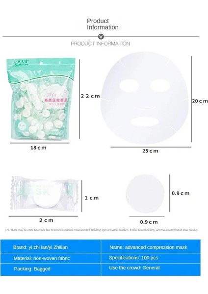 404320 Diy Pamuk Ped Nemlendirici Nonwoven Mini Yüz Maskesi Iyi Yardımcı Kompakt Sıkıştırma Kozmetik Pamuk Sıkıştırılmış Maske Ayrılabilir (Yurt Dışından) indirimleri
