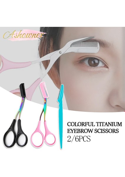 Mavi Set 3 Kaş Tıraş Bıçağı Kaş Makası Tarak Paslanmaz Çelik Plastik Jilet Yüz Epilasyon Jilet Jilet Makyaj Aracı (Yurt Dışından) fiyatları