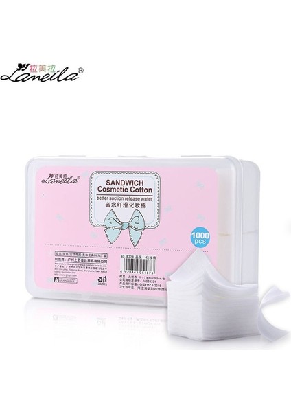 Beyaz 1000 Adet/kutu Pamuklu Ped Yüz Makyajı Için Beyaz Dokunmamış Elyaf Pamuk Cilt Bakımı Yüz Temizleme Mendilleri Sandviç Pamuk LM030 (Yurt Dışından)