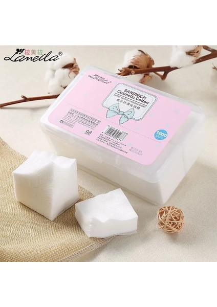 Beyaz 1000 Adet/kutu Pamuklu Ped Yüz Makyajı Için Beyaz Dokunmamış Elyaf Pamuk Cilt Bakımı Yüz Temizleme Mendilleri Sandviç Pamuk LM030 (Yurt Dışından) modelleri