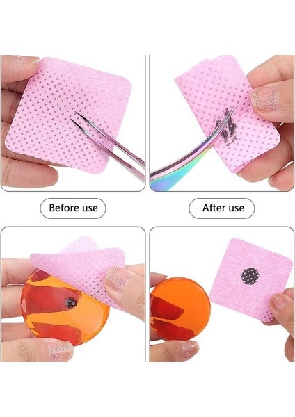 BLUE-200PCS 200 Adet Mendil Kağıt Pamuk Kirpik Tutkal Sökücü Tutkal Şişesinin Ağzını Silin Tıkanmayı Önleyin Tutkal Temizleyici Pedler Kirpik Uzatma (Yurt Dışından)