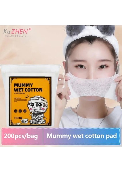 240 Adet 1 Torba 50-240 Adet Mumya Gazlı Bez Yüz Makyaj Pamuğu Pedleri Gerilebilir Esneklik Tek Kullanımlık Kozmetik Pamuk Maskesi Islak Kompres Silin Temiz (Yurt Dışından)