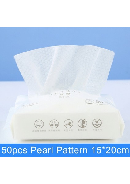 50 Adet Inci Deseni 50/100 Adet Tek Kullanımlık Yüz Havlusu Yeniden Kullanılabilir Makyaj Temizleyici Pamuk Doku Motivasyon Mendilleri Kuru ve Islak Temizleme Havlusu Pamuk Disk (Yurt Dışından)