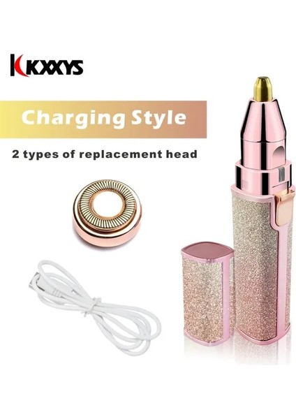 Xk USB 1 Adet Elektrikli Kaş Düzeltici 2'si 1 Arada Kadın Yüz Epilatör (Yurt Dışından)