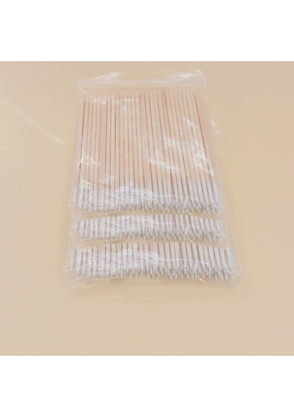 300 Adet Tek Kullanımlık Ultra Küçük Pamuklu Çubuk Tüy Bırakmayan Mikro Fırçalar Ahşap Pamuk Tomurcukları Çubukla Kirpik Uzatma Tutkal Çıkarma Araçları 100 Adet (Yurt Dışından)