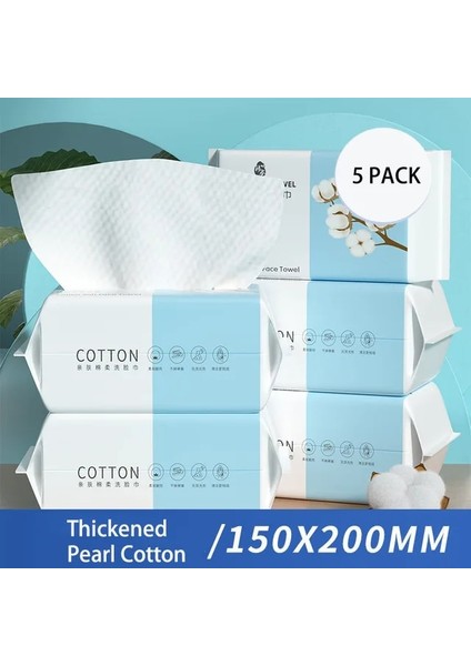 5 Paket 15-20CM 500 Yaprak Yumuşak Pamuklu Kutu Mendil Temizleme Yüz Kuru Mendil Makyaj Temizleme Pedleri Emici Tek Kullanımlık Yüz Havlusu (Yurt Dışından)