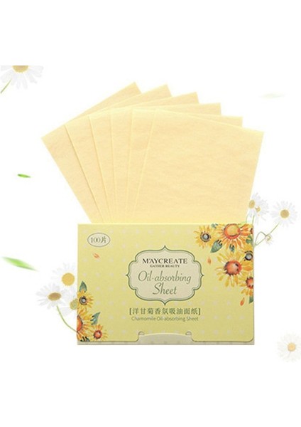 Papatya Kokusu 100 Adet/paket Yağ Kontrolü Yüz Emici Kağıt Yüz Yağ Kontrolü Temizleme Mendilleri Emici Levha Yağlı Paspas Doku Yüz Bakım Kağıdı (Yurt Dışından)